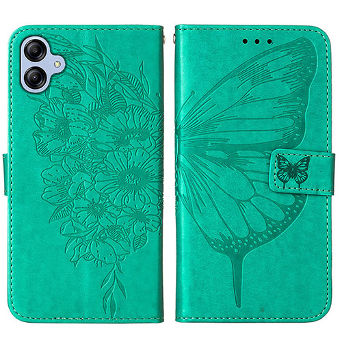 Leather Case Stands Butterfly Flip Cover Holder YB1 for Samsung Galaxy A04 4G Green