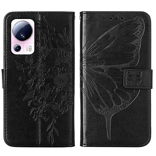 Leather Case Stands Butterfly Flip Cover Holder YB1 for Xiaomi Civi 2 5G Black