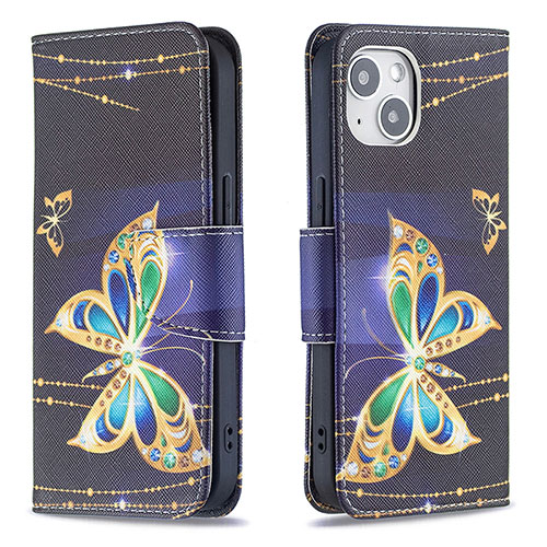 Leather Case Stands Butterfly Flip Cover L07 Holder for Apple iPhone 15 Plus Mixed