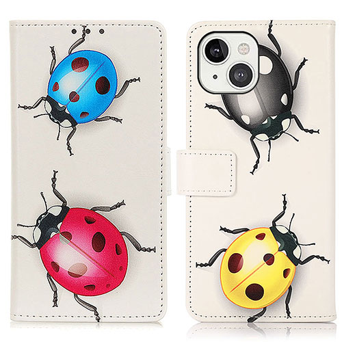 Leather Case Stands Fashionable Pattern Flip Cover A07 Holder for Apple iPhone 13 Colorful