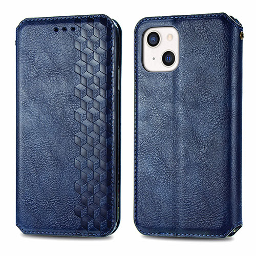 Leather Case Stands Fashionable Pattern Flip Cover H15 Holder for Apple iPhone 15 Plus Blue