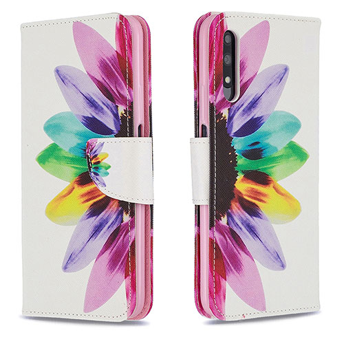 Leather Case Stands Fashionable Pattern Flip Cover Holder B01F for Huawei P Smart Z (2019) Mixed