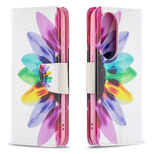 Leather Case Stands Fashionable Pattern Flip Cover Holder B01F for Huawei P50 Pro Mixed