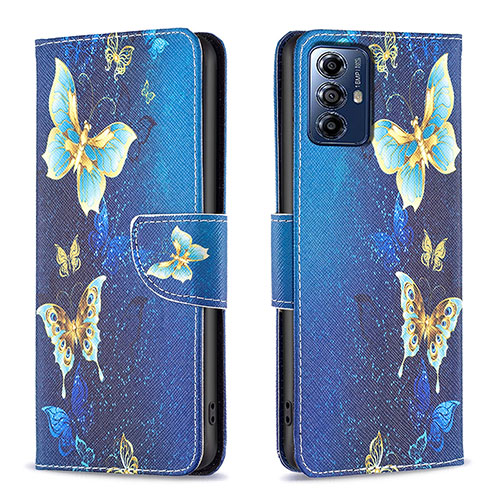 Leather Case Stands Fashionable Pattern Flip Cover Holder B01F for Motorola Moto G Play Gen 2 Blue