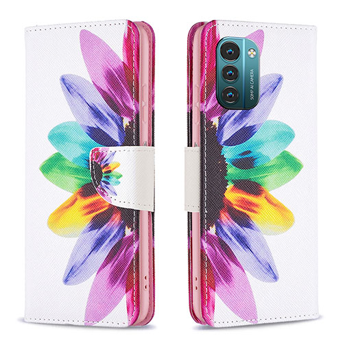 Leather Case Stands Fashionable Pattern Flip Cover Holder B01F for Nokia G21 Mixed