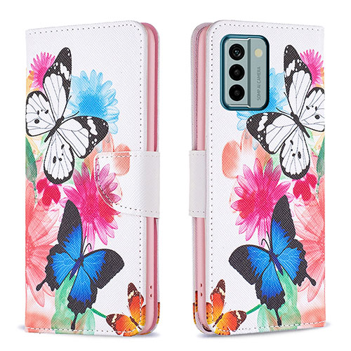 Leather Case Stands Fashionable Pattern Flip Cover Holder B01F for Nokia G22 Colorful