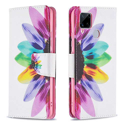 Leather Case Stands Fashionable Pattern Flip Cover Holder B01F for Realme 7i RMX2193 Mixed