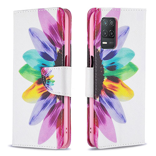 Leather Case Stands Fashionable Pattern Flip Cover Holder B01F for Realme 8 5G Mixed