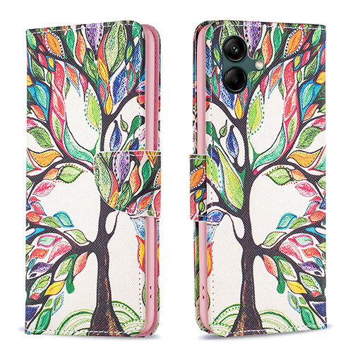 Leather Case Stands Fashionable Pattern Flip Cover Holder B01F for Samsung Galaxy A04 4G Green