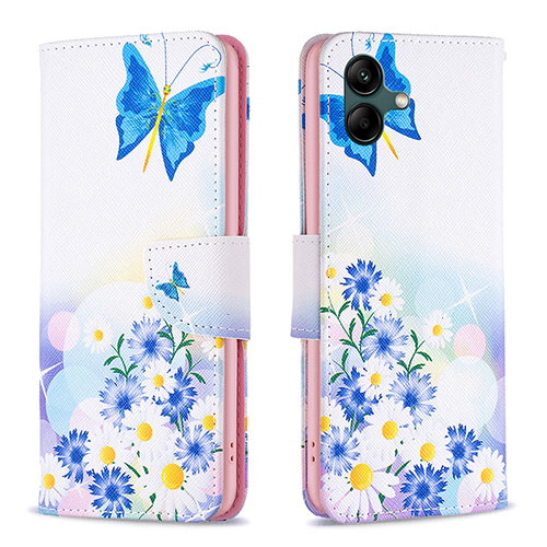 Leather Case Stands Fashionable Pattern Flip Cover Holder B01F for Samsung Galaxy A04E Blue
