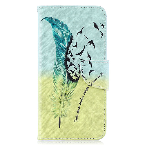 Leather Case Stands Fashionable Pattern Flip Cover Holder B01F for Samsung Galaxy A10 Matcha Green