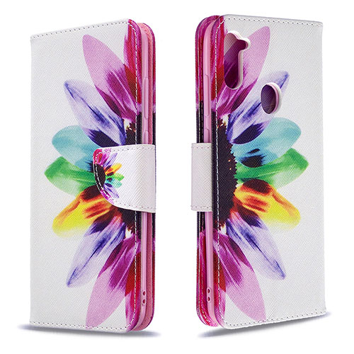 Leather Case Stands Fashionable Pattern Flip Cover Holder B01F for Samsung Galaxy A11 Mixed