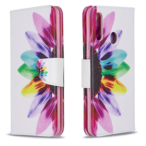 Leather Case Stands Fashionable Pattern Flip Cover Holder B01F for Samsung Galaxy A20s Mixed