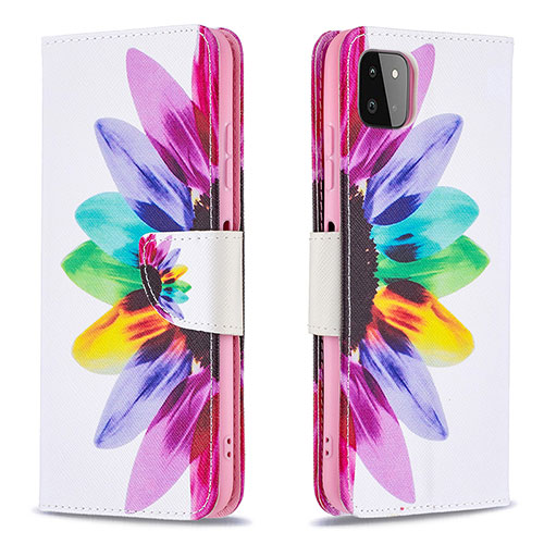 Leather Case Stands Fashionable Pattern Flip Cover Holder B01F for Samsung Galaxy A22 5G Mixed