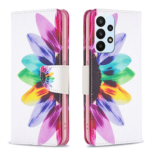 Leather Case Stands Fashionable Pattern Flip Cover Holder B01F for Samsung Galaxy A23 4G Mixed