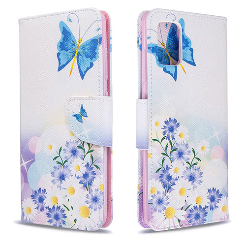 Leather Case Stands Fashionable Pattern Flip Cover Holder B01F for Samsung Galaxy A51 4G Blue