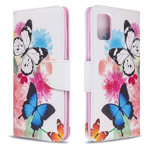 Leather Case Stands Fashionable Pattern Flip Cover Holder B01F for Samsung Galaxy A51 4G Colorful