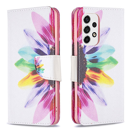 Leather Case Stands Fashionable Pattern Flip Cover Holder B01F for Samsung Galaxy A53 5G Mixed