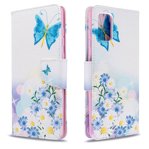 Leather Case Stands Fashionable Pattern Flip Cover Holder B01F for Samsung Galaxy A71 5G Blue