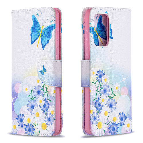 Leather Case Stands Fashionable Pattern Flip Cover Holder B01F for Samsung Galaxy A72 4G Blue