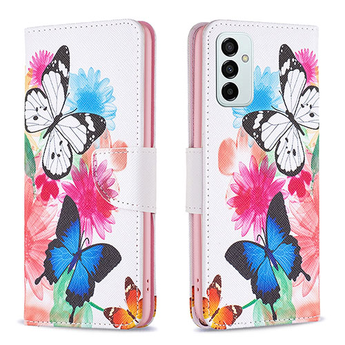 Leather Case Stands Fashionable Pattern Flip Cover Holder B01F for Samsung Galaxy F23 5G Colorful