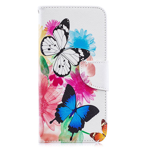 Leather Case Stands Fashionable Pattern Flip Cover Holder B01F for Samsung Galaxy M10S Colorful