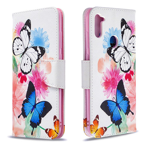 Leather Case Stands Fashionable Pattern Flip Cover Holder B01F for Samsung Galaxy M11 Colorful