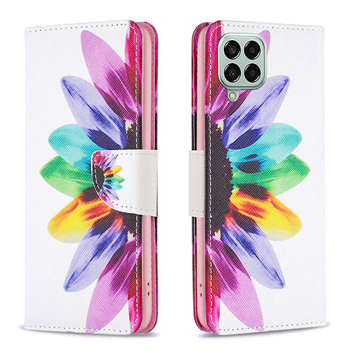 Leather Case Stands Fashionable Pattern Flip Cover Holder B01F for Samsung Galaxy M33 5G Mixed