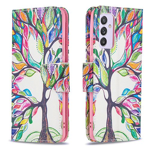 Leather Case Stands Fashionable Pattern Flip Cover Holder B01F for Samsung Galaxy M34 5G Green