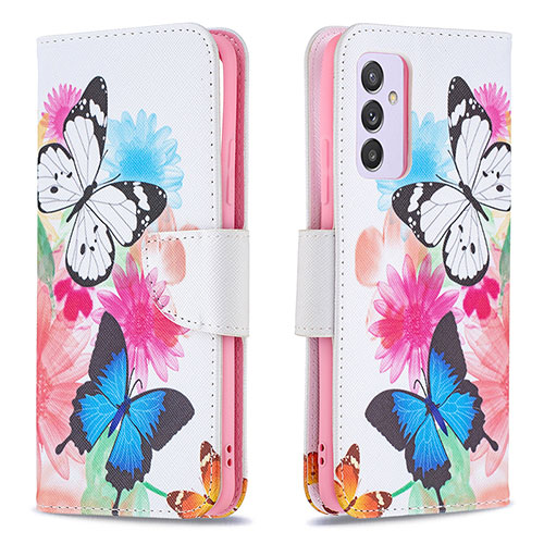 Leather Case Stands Fashionable Pattern Flip Cover Holder B01F for Samsung Galaxy M54 5G Colorful