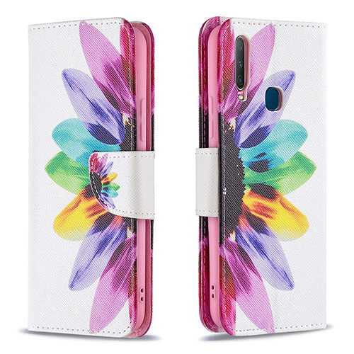 Leather Case Stands Fashionable Pattern Flip Cover Holder B01F for Vivo Y11 Mixed