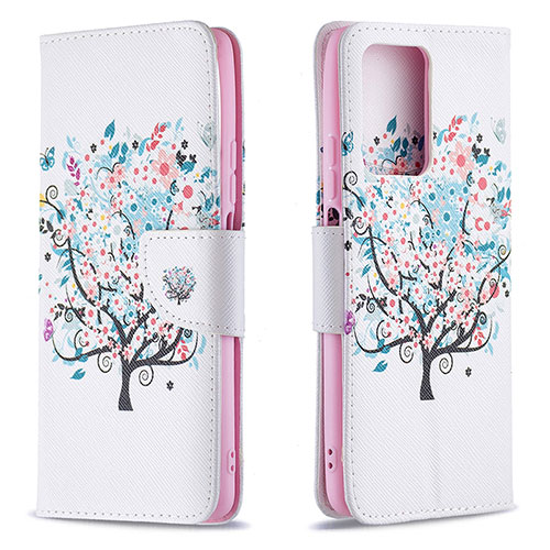 Leather Case Stands Fashionable Pattern Flip Cover Holder B01F for Xiaomi Mi 11T Pro 5G White