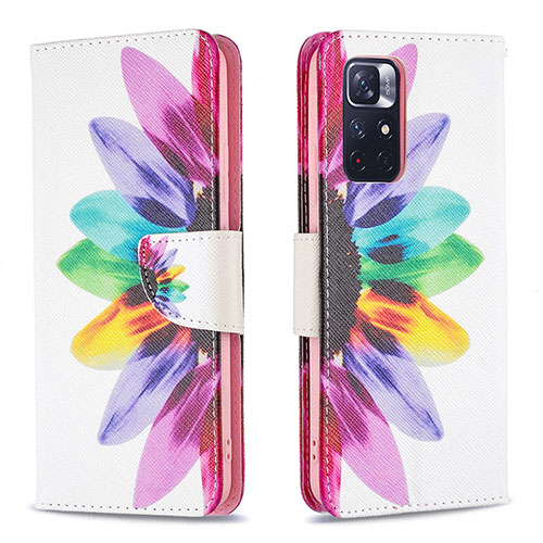 Leather Case Stands Fashionable Pattern Flip Cover Holder B01F for Xiaomi Poco M4 Pro 5G Mixed