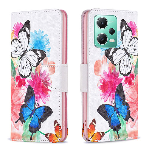 Leather Case Stands Fashionable Pattern Flip Cover Holder B01F for Xiaomi Poco X5 5G Colorful