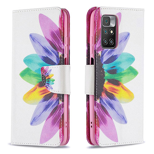 Leather Case Stands Fashionable Pattern Flip Cover Holder B01F for Xiaomi Redmi 10 4G Mixed