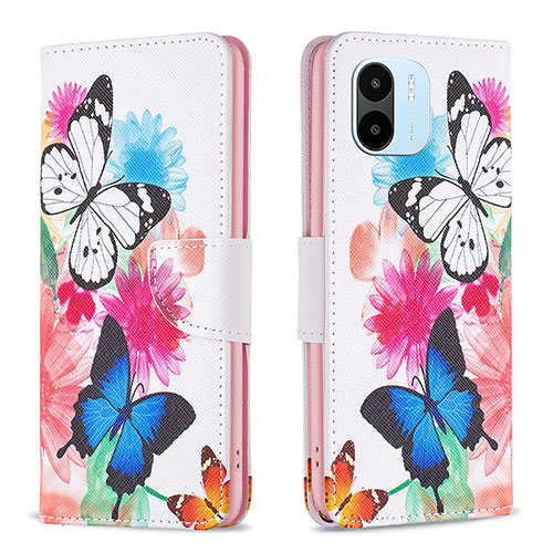 Leather Case Stands Fashionable Pattern Flip Cover Holder B01F for Xiaomi Redmi A1 Colorful