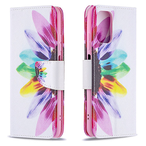 Leather Case Stands Fashionable Pattern Flip Cover Holder B01F for Xiaomi Redmi Note 10 4G Mixed