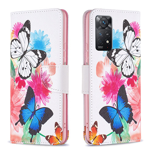 Leather Case Stands Fashionable Pattern Flip Cover Holder B01F for Xiaomi Redmi Note 11 Pro 5G Colorful