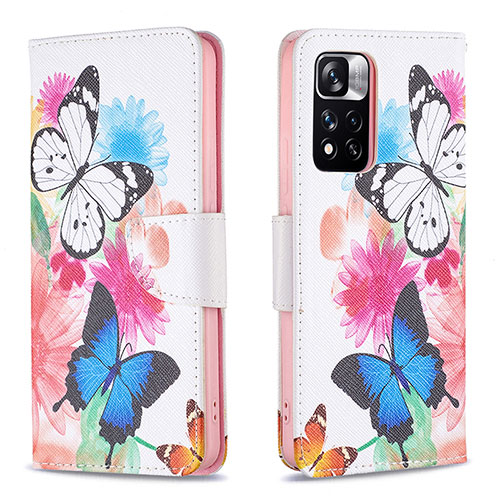 Leather Case Stands Fashionable Pattern Flip Cover Holder B01F for Xiaomi Redmi Note 11 Pro+ Plus 5G Colorful