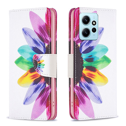 Leather Case Stands Fashionable Pattern Flip Cover Holder B01F for Xiaomi Redmi Note 12 4G Mixed