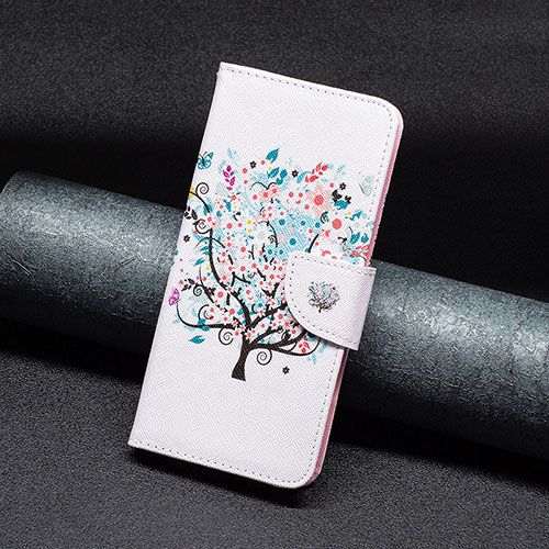 Leather Case Stands Fashionable Pattern Flip Cover Holder B01F for Xiaomi Redmi Note 12 Explorer White
