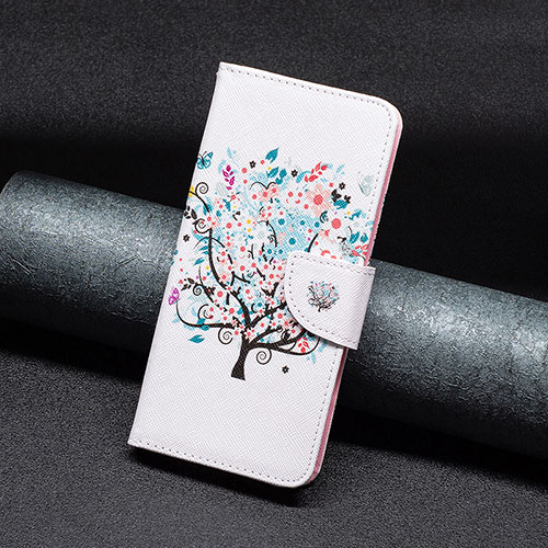 Leather Case Stands Fashionable Pattern Flip Cover Holder B01F for Xiaomi Redmi Note 12 Pro+ Plus 5G White