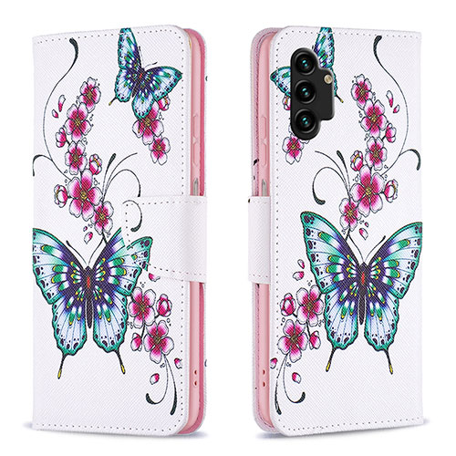 Leather Case Stands Fashionable Pattern Flip Cover Holder B03F for Samsung Galaxy A13 4G Colorful