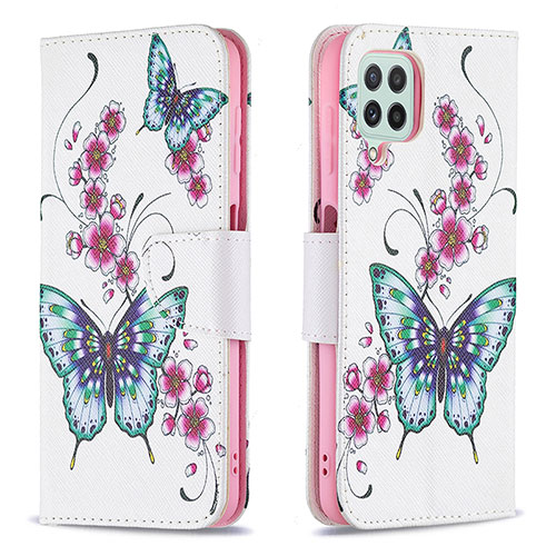 Leather Case Stands Fashionable Pattern Flip Cover Holder B03F for Samsung Galaxy A22 4G Colorful