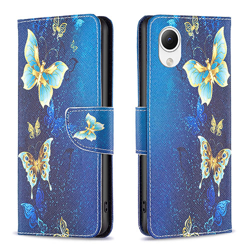 Leather Case Stands Fashionable Pattern Flip Cover Holder B03F for Samsung Galaxy A23e 5G Sky Blue