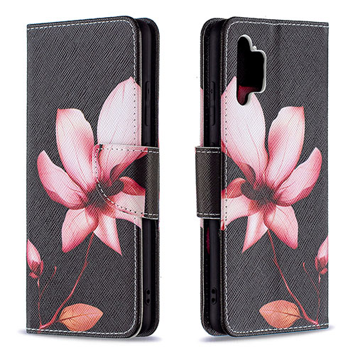 Leather Case Stands Fashionable Pattern Flip Cover Holder B03F for Samsung Galaxy A32 4G Red