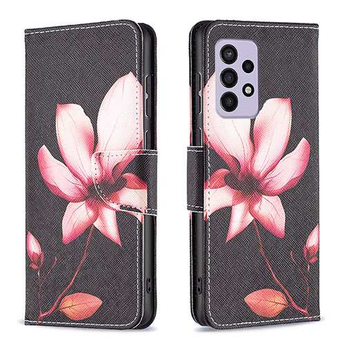 Leather Case Stands Fashionable Pattern Flip Cover Holder B03F for Samsung Galaxy A33 5G Red