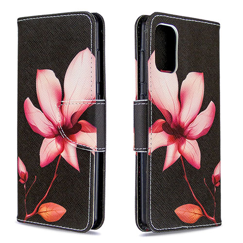 Leather Case Stands Fashionable Pattern Flip Cover Holder B03F for Samsung Galaxy A41 Red