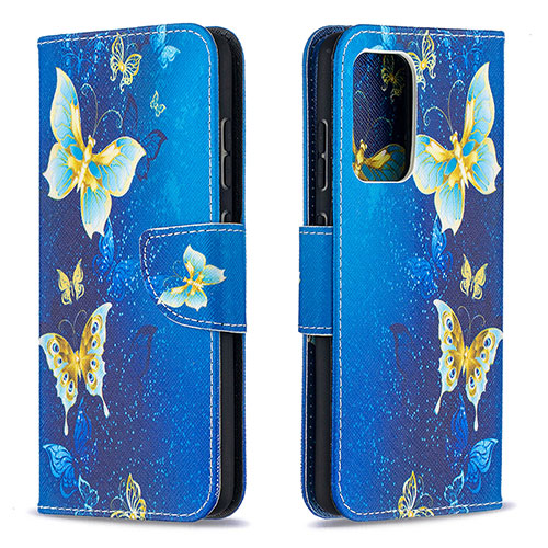 Leather Case Stands Fashionable Pattern Flip Cover Holder B03F for Samsung Galaxy A52s 5G Sky Blue