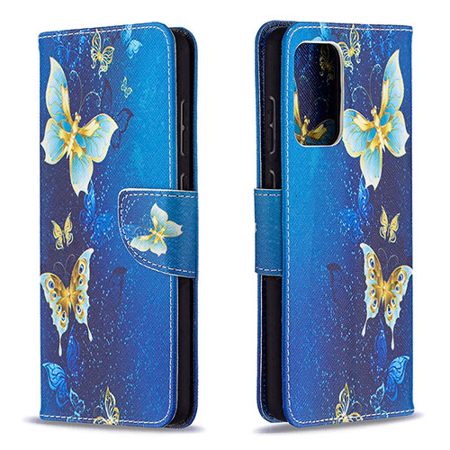 Leather Case Stands Fashionable Pattern Flip Cover Holder B03F for Samsung Galaxy A72 4G Sky Blue